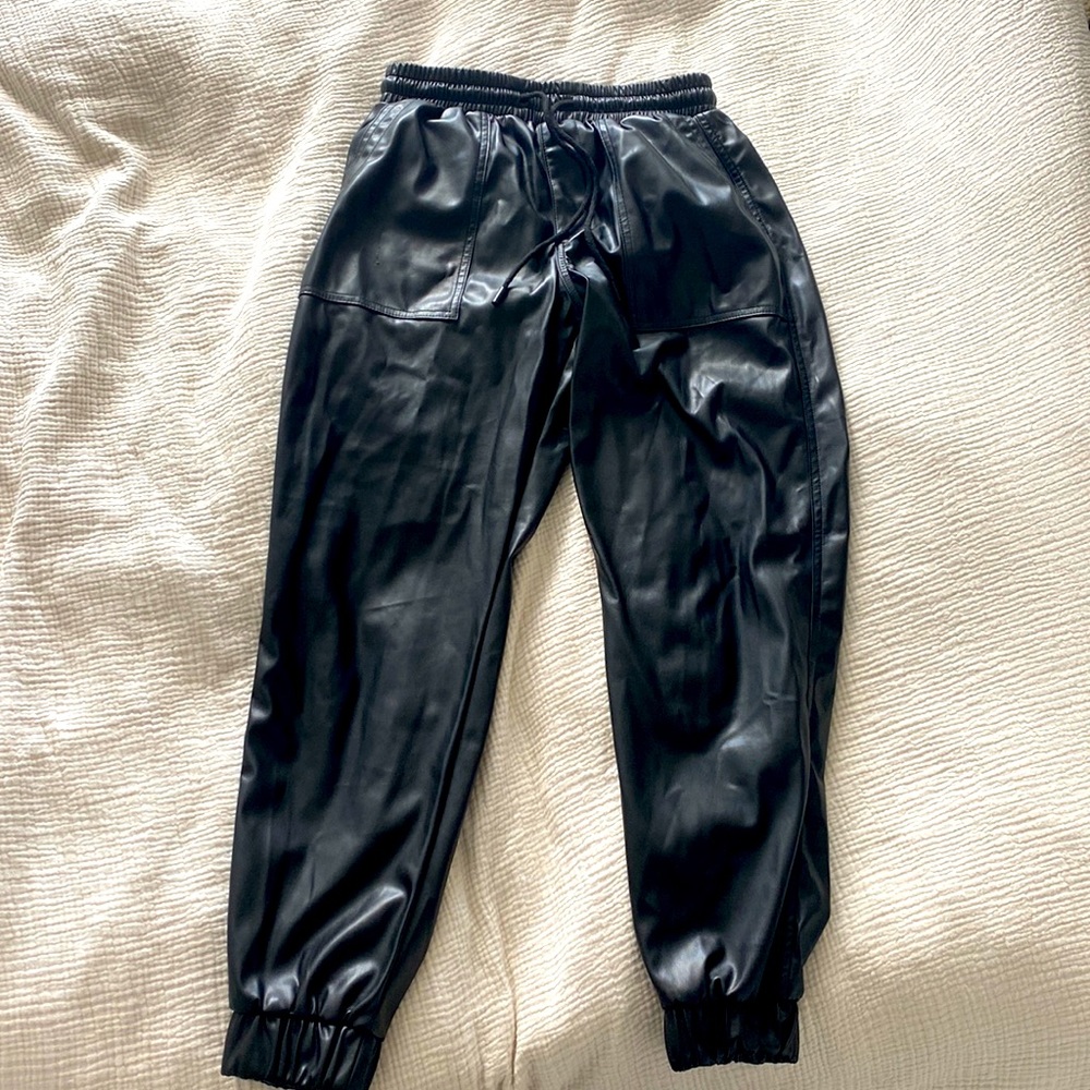 Faux leather pants